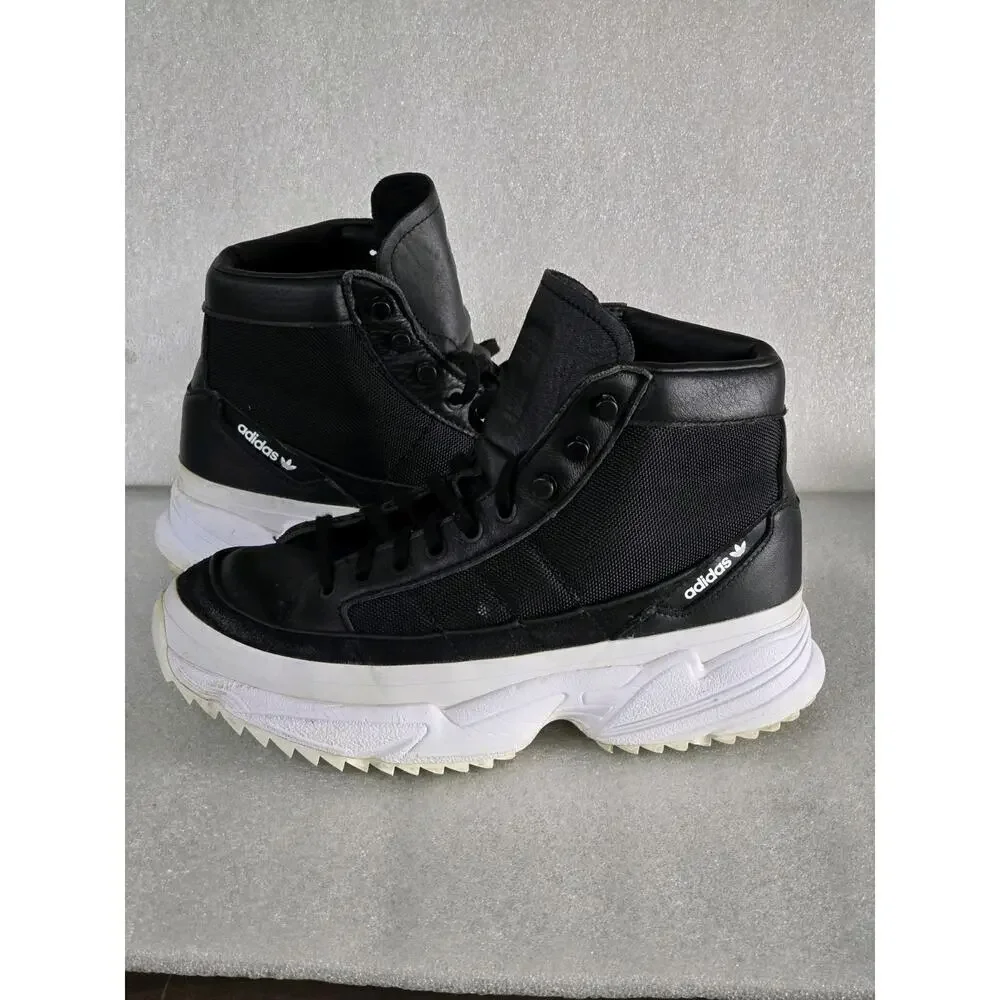 Adidas Originals Women's Black White Kiellor Xtra Leather High Top Sneakers 8